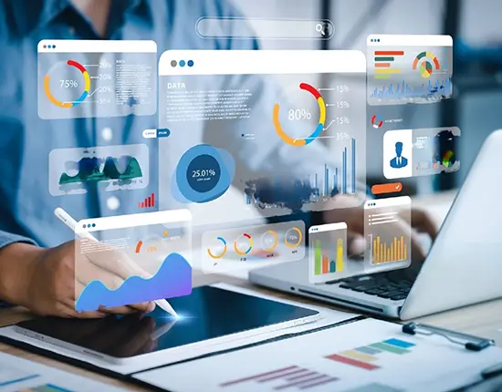 Marketing leader reviewing performance dashboards during go-to-market effectiveness analysis