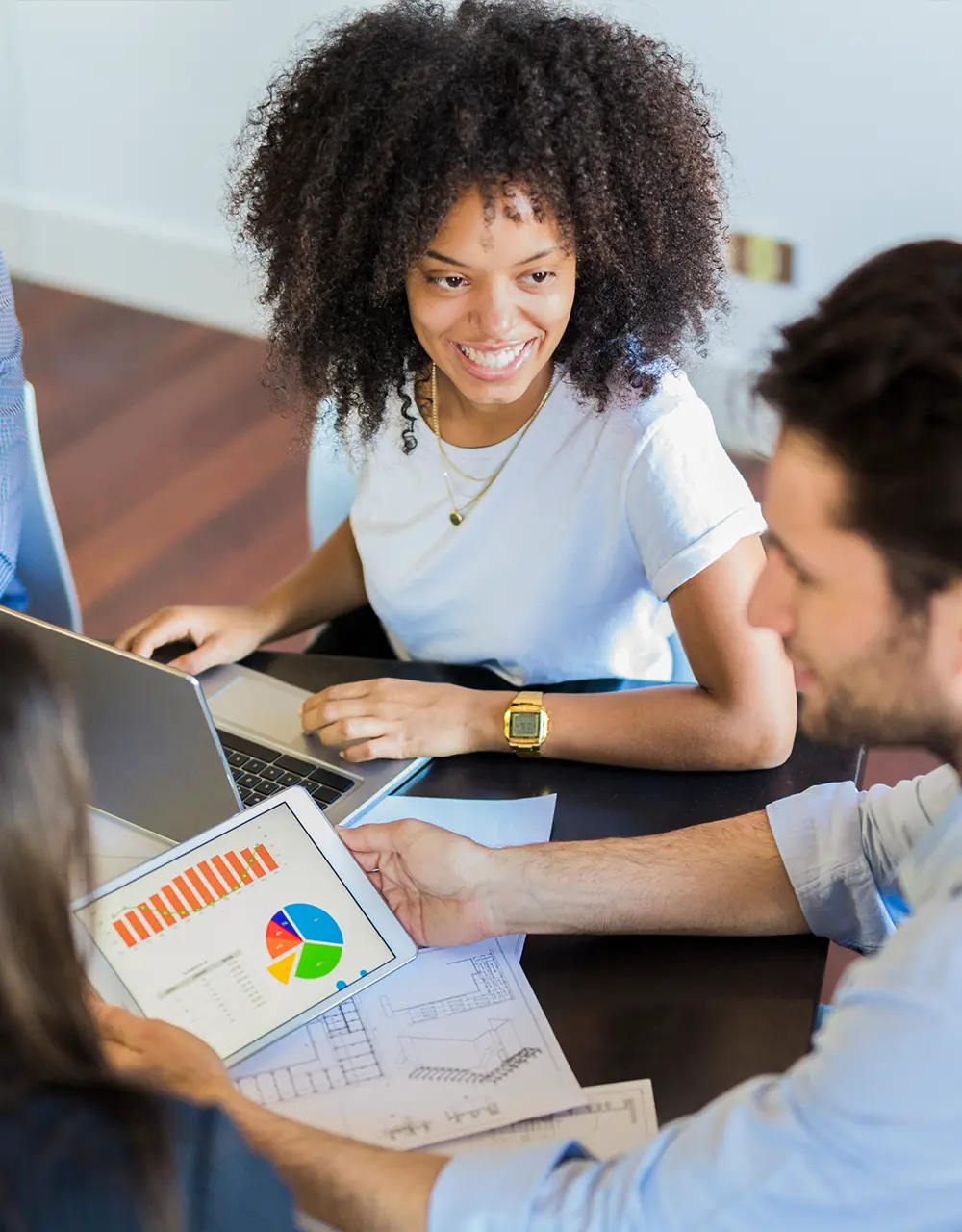 Team reviewing Funnel.io dashboards and unified marketing reporting data